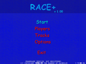 RacePlus Main menu.png
