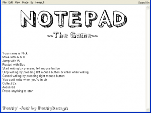 Notepad The Game Title screen.png